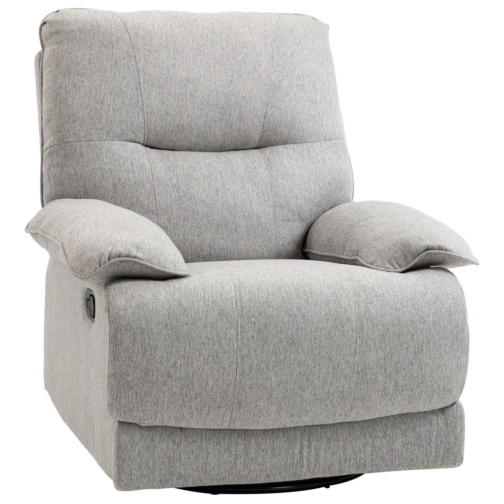 Relaxsessel mit Liegefunktion, Fu?st¨¹tze, bis 160 kg, 89x98x101cm, Hellgrau