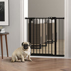 Adjustable Safety Gate w/ One Extensions, Four Adjustable Screws, Black
