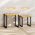 Couchtisch 2er Set Wohnzimmertisch mit Metallrahmen f¨¹r Wohnzimmer Natur