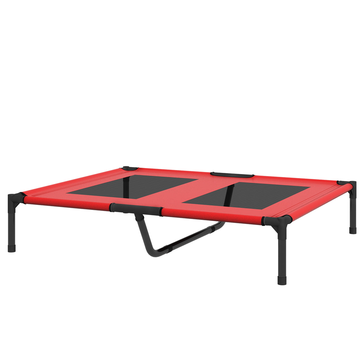 Hundebett, Hundeliege, robust, erh?ht & wetterfest, bis 50 kg, 92x76x18cm, Rot
