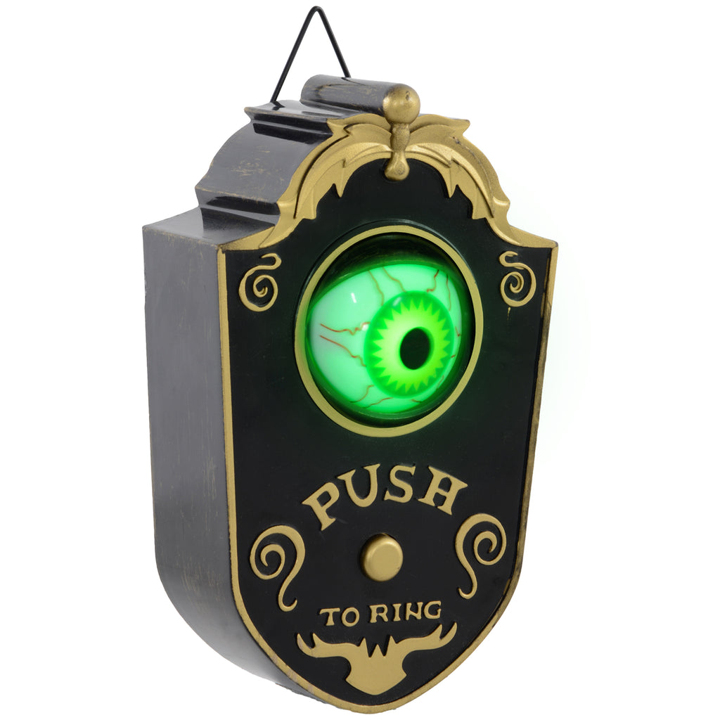 Halloweendeko, Türglocke mit Horror-Auge, Geräusch- & Touchsensor, beweglich, grünes Licht