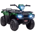 Kinder-Elektroquad, max. 4 km/h, ab 3 Jahren, LED-Scheinwerfer, Musikanschluss, schwarz+grün 88 x 45 x 50 cm
