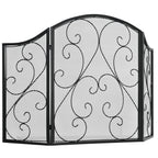 Kaminabdeckung, Funkenschutzgitter, Vintage-Design, 66 cm x 31 cm x 81 cm, Schwarz