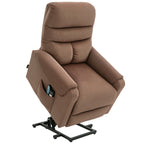 Fernsehsessel mit Aufstehhilfe Elektrisch, Massagesessel mit Liegefunktion und W?rmefunktion, Relaxsessel mit Fernbedienung und Seitentasche Verstellbar Polyester-Gewebe Braun