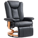 Relaxsessel mit Liegefunktion, drehbar, bis 150 kg, Kunstlederbezug, Stahlrahmen, Schwarz