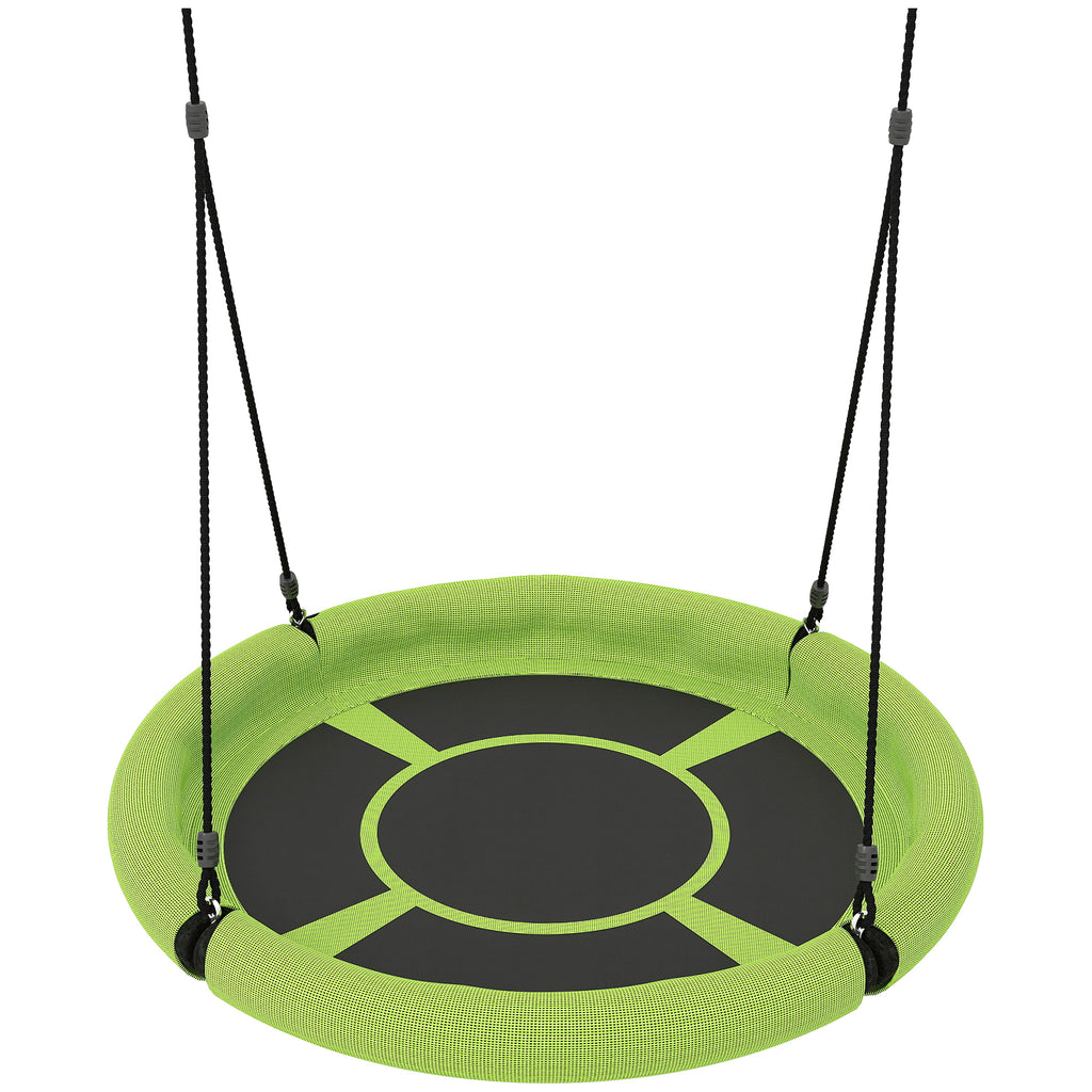 100cm Diameter Nest Seat for Kids with Height Adjustable Hanging Ropes for Outdoor, Playground, Garden, Green