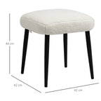 Hocker, Sitzhocker, Kaschmir-Optik, Fußhocker, Creme-Weiß