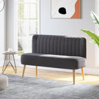 2-Sitzer Sofa, weiche Polsterung, pflegeleichter Bezug, bis 220 kg, 117 x 56,5 x 77 cm, Dunkelgrau