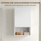 Badezimmerschrank Hängeschrank mit Tür, 40 x 27 x 77 cm Weiß