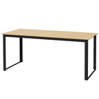 Gartentisch Metall 175x78 cm Wetterfest Balkontisch mit Holzoptik, rutschfest Esstisch Schwarz