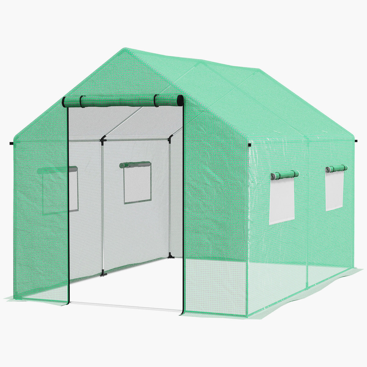 Polyethylene Walk-in Polytunnel Greenhouse, 2 x 3(m), Green