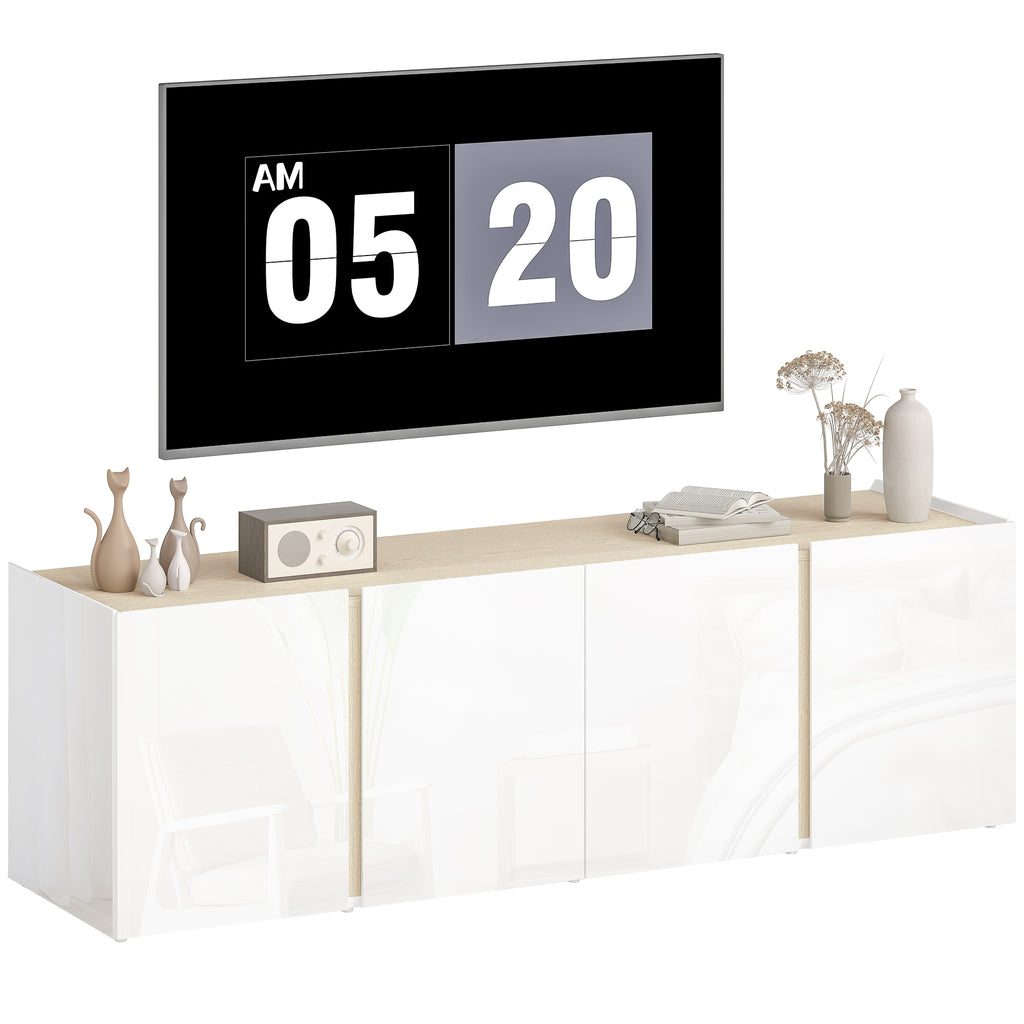 TV-Kommode f¨¹r 65-Zoll-Fernseher, Fernseh-Schrank mit Soft-Close-T¨¹ren, anpassbare Regale, Kabell?cher, f¨¹r Wohnzimmer, Wei?