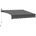 Klemmmarkise mit Handkurbel Solar-Lichte Gelenkarmmarkise Markise Sonnenschutz UV 50+ 300 cm breit Grau
