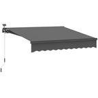 Klemmmarkise mit Handkurbel Solar-Lichte Gelenkarmmarkise Markise Sonnenschutz UV 50+ 300 cm breit Grau