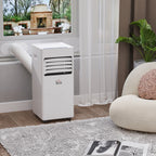 Mobile Klimaanlage, 7000BTU 3-in-1 Klimagerät - Kühlen, Entfeuchtung und Ventilation – Luftentfeuchter, Ventilator, mit Fernbedienung 24h Timer, 2 Geschwindigkeitsstufen, für 10-26 m², Weiß