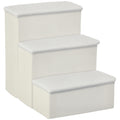  Hundetreppe 3 Stufen 48 cm Hoch Haustiertreppe für kleine und alte Tiere klappbar Katzentreppe Hunderampe Einstiegshilfe für Bett, Sofa, Couch und Auto Weiß