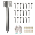 20 Pack Railway Sleeper Brackets, 41 cm Heavy Duty Galvanised Steel Sleeper Stakes with Screws and Gloves