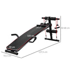 Sit Up Bench Core AB Workout Fitness Excercise Machine Adjustable Thigh Support Home Gym Black