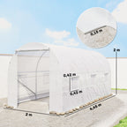 Foliengewächshaus Treibhaus begehbar mit Metallrahmen 4,45 x 2 x 2m Weiß