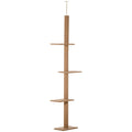260cm Floor To Ceiling Cat Tree for Indoor Cats w/ Three Platforms Activity Centre - Brown