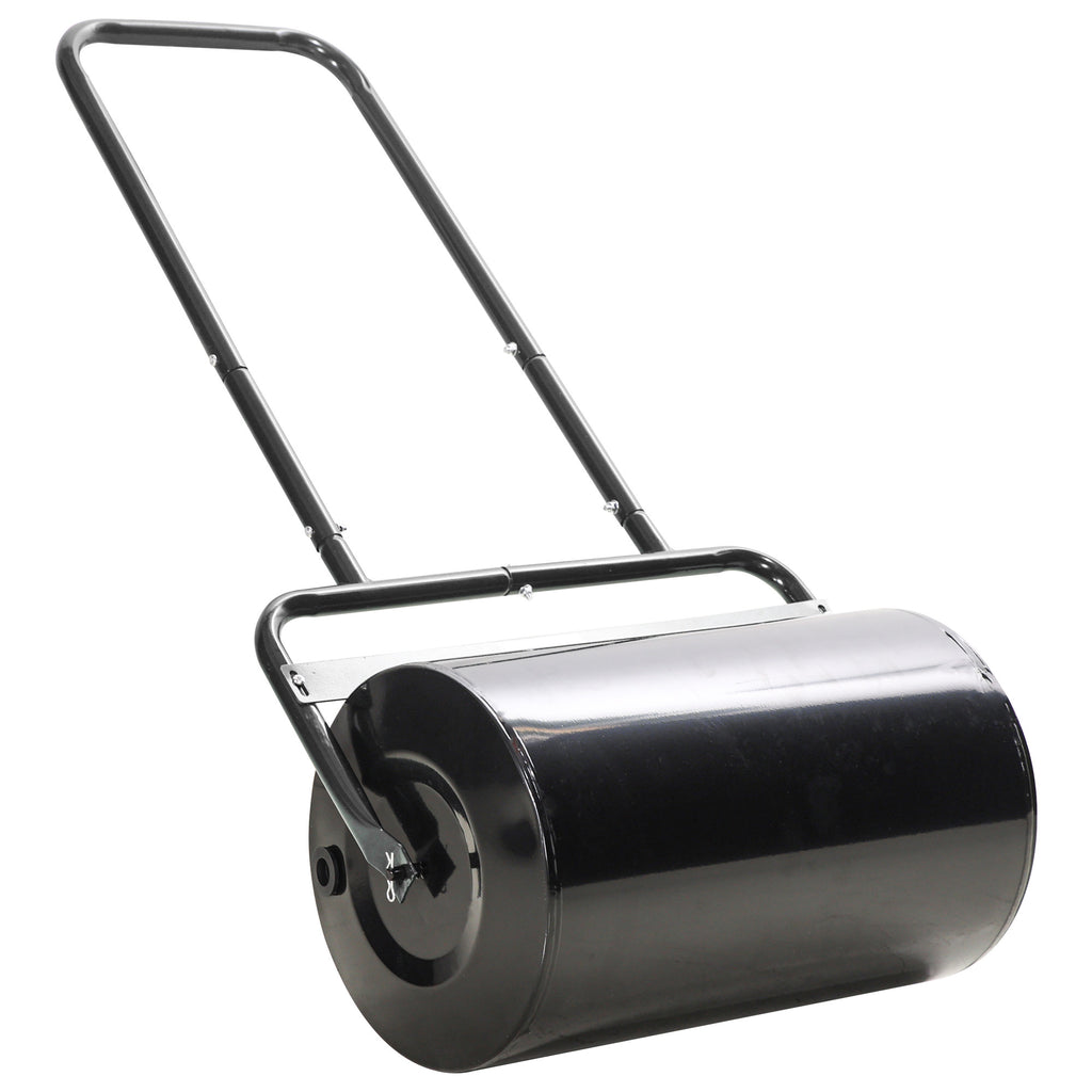 38L Fillable Cylinder Steel Lawn Roller - Black