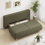 Schlafsofa mit verstellbarer Rückenlehne, Bettfunktion, verstecktem Stauraum und Cordbezug, Dunkelgrün