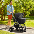 3-IN-1 Hundebuggy Haustierbuggy Hundebuggy, inkl. Kissen, klappbar, 1 Aufbewahrungskorb, 83 cm x 58 cm x 102 cm, Schwarz