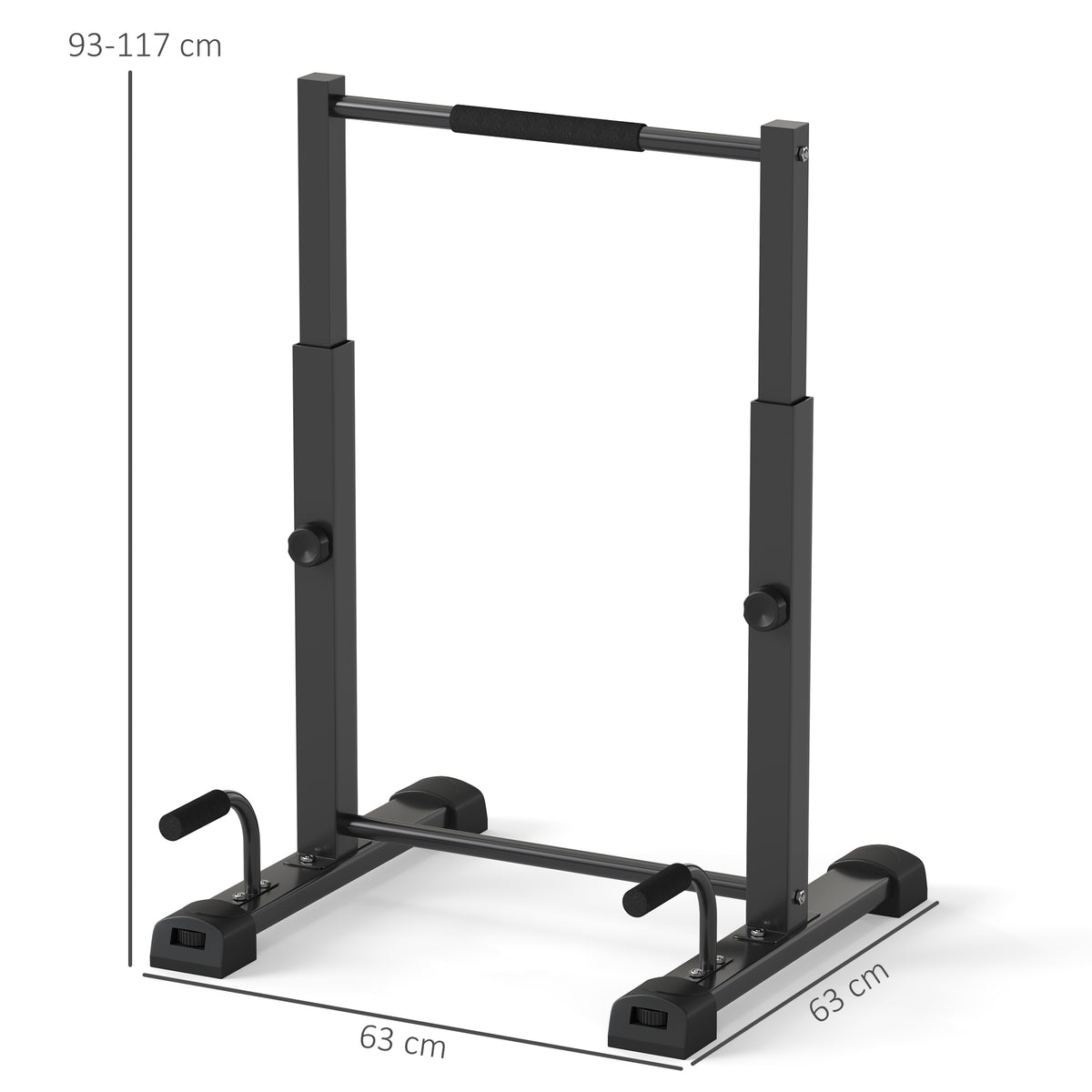 Dip-Station, Liegest¨¹tz-St?nder, 93-117 cm h?henverstellbar, 540 kg Belastbarkeit, Ganzk?rper-Training, Schwarz