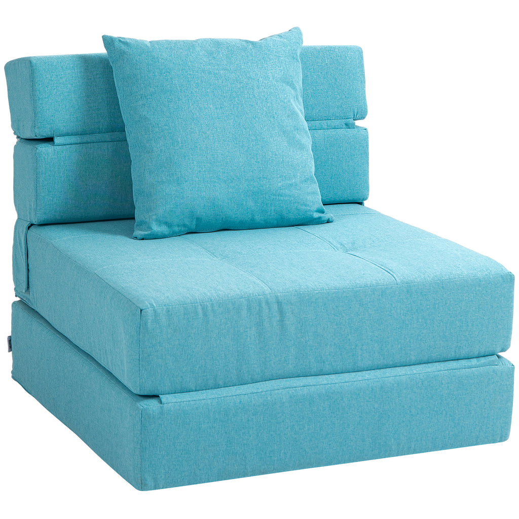 Schlafsessel Relaxsessel G?stebett. abnehmbarer Bezug, 70 cm x 70 cm x 61 cm, Hellblau