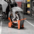 Motorradständer für 15-21", 381-533,4 mm Vorderrad, einstellbare Motorradwippe 816,5 kg Tragkraft Orange