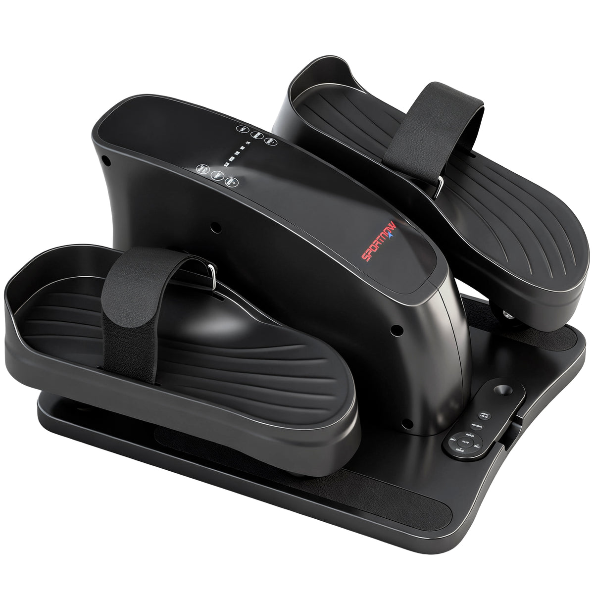 Mini-Pedaltrainer, 12 Geschwindigkeiten, LED-Display, Fernbedienung, rutschfest, tragbar, Metall, Kunststoff, Schwarz