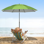 Strandschirm, Sonnenschirm, mit Bel¨¹ftungs?ffnungen, inkl. Schutzh¨¹lle, ¦µ1.85, Gr¨¹n