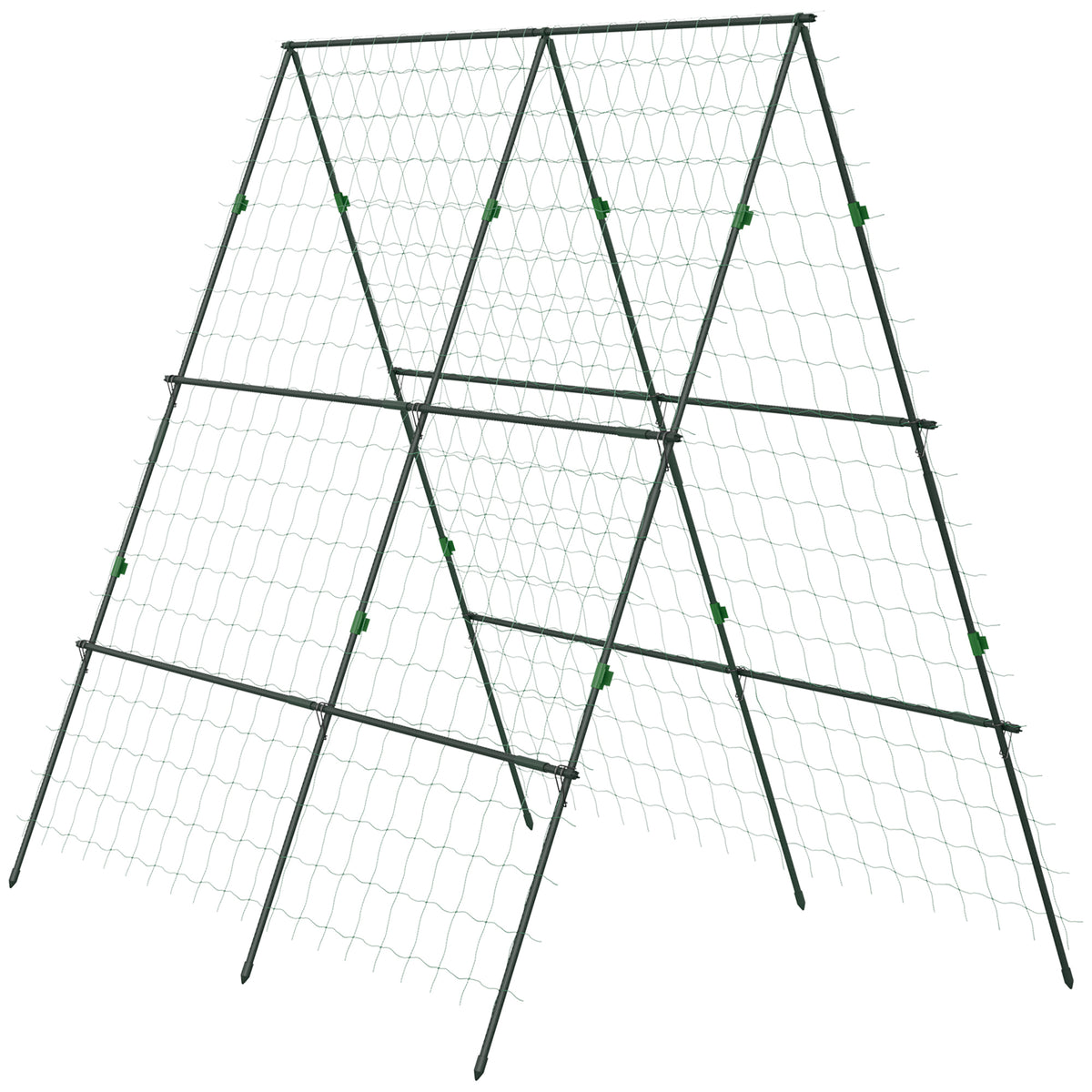 Rankgitter, mit Pflanzenschutznetz, höhen- & breitenverstellbar, Stahl, grün, 1,8 x 1 x 1,8 m