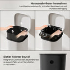 30L Kitchen Bin, Compact Pedal Bin with Soft-Close and Stay-Open Lid, Removable Bucket for Kitchen, Home, Office, Cream