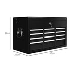 Steel Six Drawer Tool Storage Carry Chest, with Lock and Keys - Black
