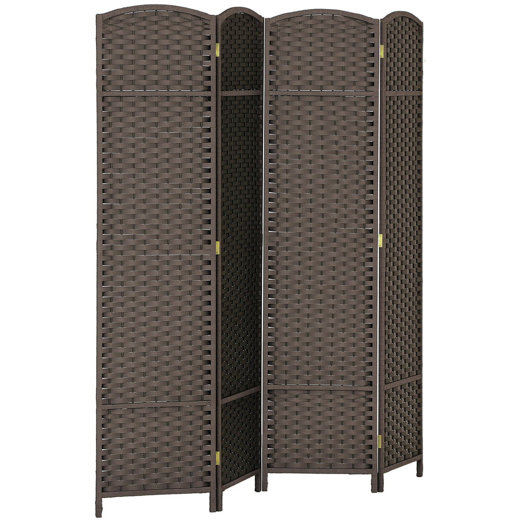 4-teiliger Raumtrenner, Faltbarer Sichtschutz, Sichtschutzwand f¨¹r Wohnzimmer, Schlafzimmer, Homeoffice, Braun