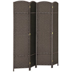4-teiliger Raumtrenner, Faltbarer Sichtschutz, Sichtschutzwand f¨¹r Wohnzimmer, Schlafzimmer, Homeoffice, Braun