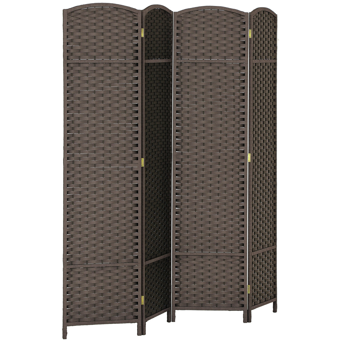 4-teiliger Raumtrenner, Faltbarer Sichtschutz, Sichtschutzwand f¨¹r Wohnzimmer, Schlafzimmer, Homeoffice, Braun