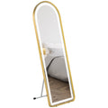 Standspiegel Wandspiegel Ganzk?rperspiegel inklusive Wandbefestifung, 151,5 x 50 x 4 cm, Gold