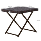 Beistelltisch aus Polyrattan klappbar Kaffeetisch Couchtisch Tablett Balkontisch Gartentisch Sofatisch Teetisch Gartenm?bel Rattantisch f¨¹r Garten Terrasse Balkon, 40x40x40cm Braun