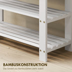 Schuhbank mit Sitzfläche Stauraum 2 Ablagen 70 x 28 x 45cm Weiß