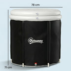 Eisbad Ø78 cm Faltbare Eisbadewanne aufblasbare tragbare Eistonne 280L mit 3 Isolierschichten Abdeckung, Schwarz