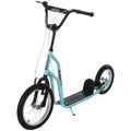Kinderroller Scooter Tretroller mit verstellbarem Lenker, großen Rädern und Handbremse Kickscooter 16 Zoll Cityroller für Jungen und Mädchen ab 5 Jahre Metall Blau