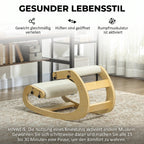 Ergonomischer Kniestuhl, Kniehocker mit 6 verstellbaren Einstellungen, Basis aus Holz Cremeweiß