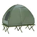 Campingzelt-Set für 2 Personen mit Feldbett und Luftmatratze Grün