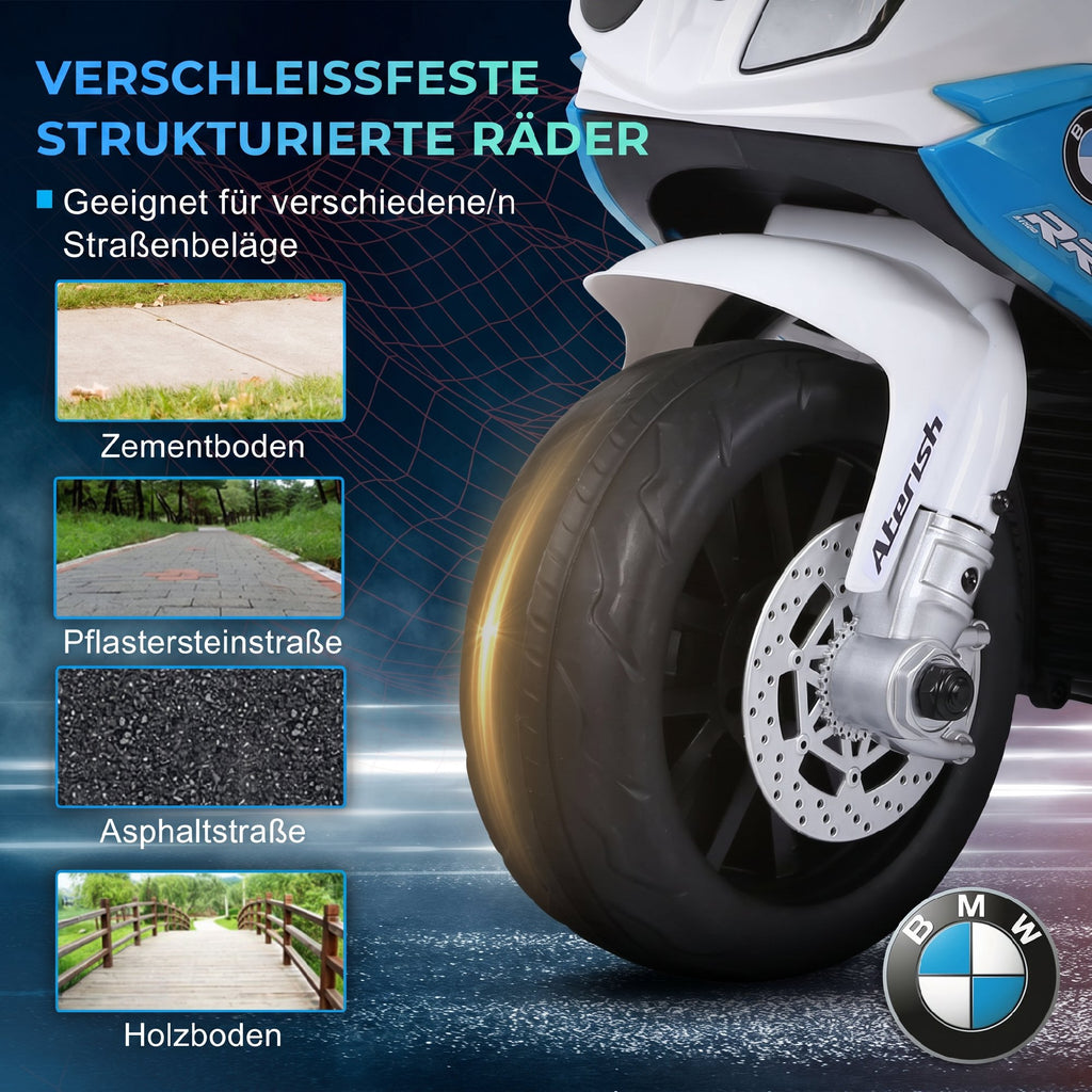Elektro Motorrad Kinder BMW S1000RR 6V Elektromotorrad mit Scheinwerfer Musik 2,5 km/h für Kinder 18-36 Monaten Blau