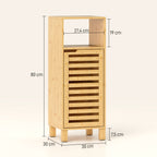 Badezimmerschrank, offenes Regal, Schrank, Bambusholz, Lamellent¨¹r, Hellbraun