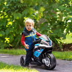 Kindermotorrad, Elektromotorrad, Scheinwerfer, 3 Musikmodi, f¨¹r Kinder 1,5-5 Jahre, Blau, 82,5 x 42 x 54cm