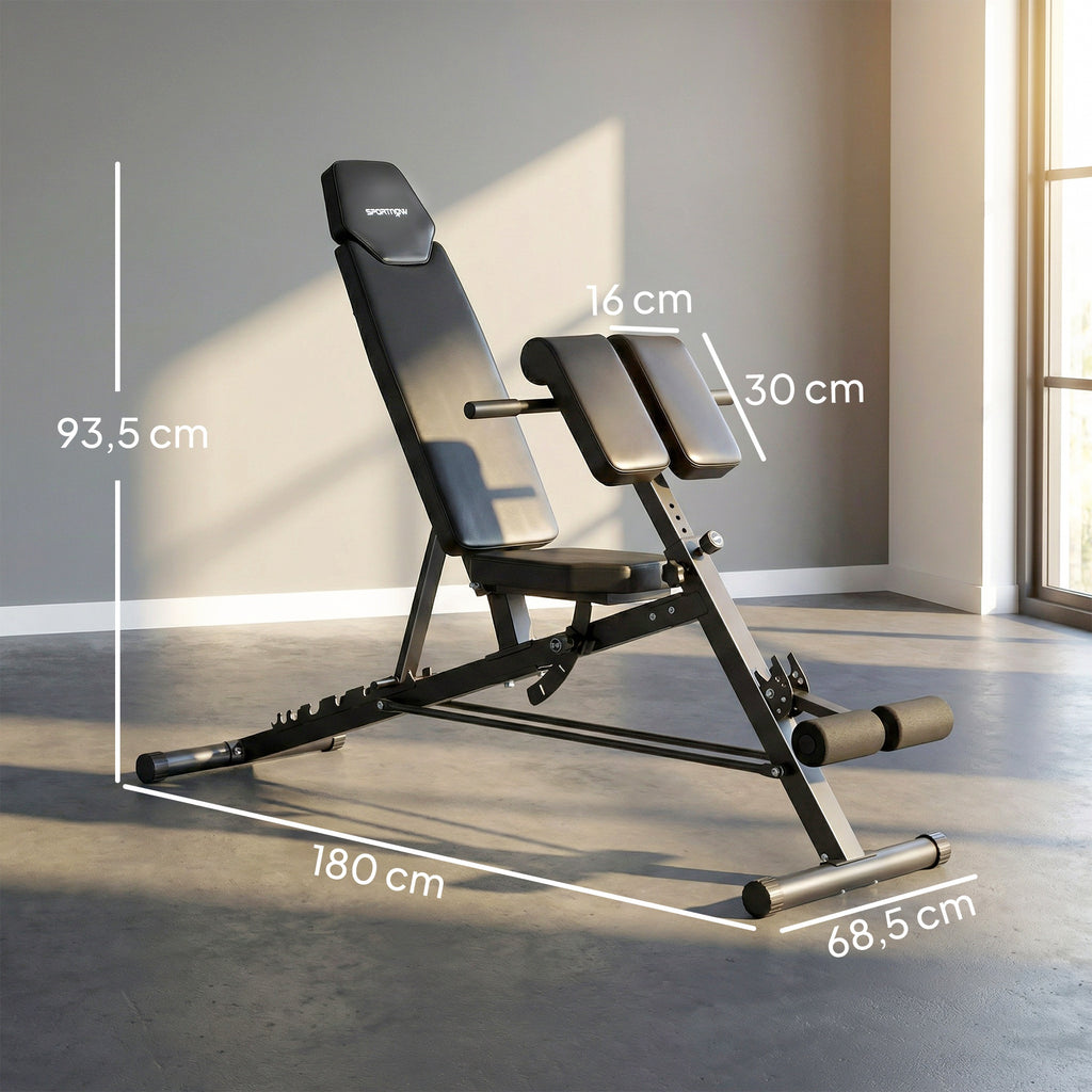 Hantelbank Verstellbar 4 in 1 Trainingsbank mit Beinstrecker
