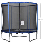 Trampolin mit Sicherheitsnetz Gartentrampolin f¨¹r Innen- und Au?enbereich Fitnesstrampolin f¨¹r Jugendliche und Erwachsene Stahl Blau+Schwarz bis 113,6 kg ?244 x 240H cm